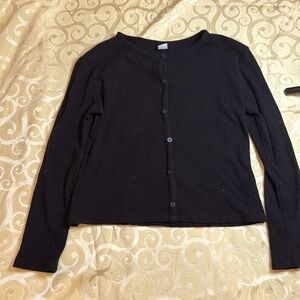 Girls Ribbed long sleeve top with buttons